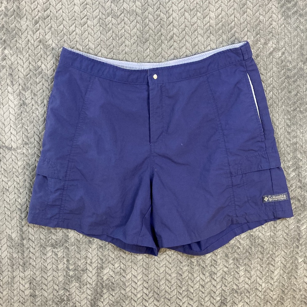 Columbia Women's Nylon Hiking Shorts Blue Size 8 Cargo Pockets Gorpcore VTG